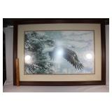 Large framed eagle print R.S. Park