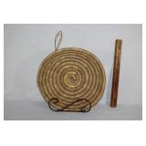 South Western? Pine needle woven round basket