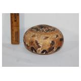 Hand carved Native American gourd trinket box