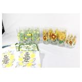 Vintage Glasses - Lemons & Sunflowers