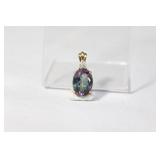 10 Kt Yellow Gold & Mystic Topaz Pendant