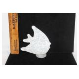Handblown frosted glass fish paperweight