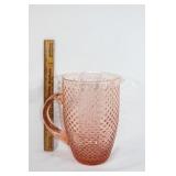 VTG Pink Hobnail glass pitcher
