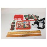 Coca-Cola Items - Rulers, Unopened Cards, etc