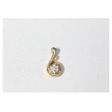 14kt Yellow Gold and Diamond Pendant