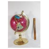 Large VTG Stone inlay globe metal base