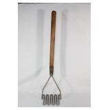 Large Vintage Metal & Wood Potato Masher