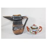 Asian Teapot and Handmade Unusual Pitcher