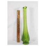 VTG LE Smith Swung green glass vase