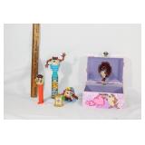 Large lot Tasmanian Devil items,Jewelry box,Pez,