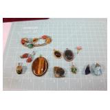 Large lot of VTG stone costume jewelry
