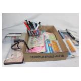 Lot of office supplies, pencils, holders, etc