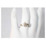 10 Kt Yellow Gold and CZ Ring Size 6.5