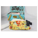 Blue Basket full  of Fabric