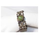 Vintage Sterling Silver Green Calcite Bracelet