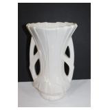 Large McCoy1940s white vase double handle strap