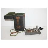Vibroplex telegraph key with box