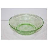 Large Green vaseline glass bowl