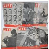 Lot of 6 1940s LIFE magazines