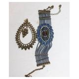 Large brass colored charm-Decorative bracelet