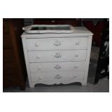 Decorative white dresser with mirror
