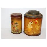 Vintage handpainted tin cans-Tabacco