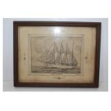 Framed Ink on paper signed-Seth Parker