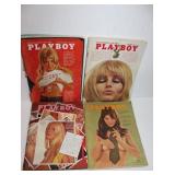 Four vintage 1969 PLAYBOY Magazines