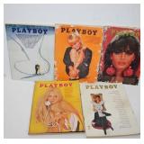 Lot of 5 vintage PLAYBOY magazines