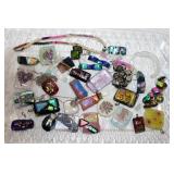 Large lot of handmade glass mixed jewelry