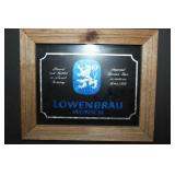 Framed Lowenbrau Munch sign