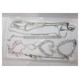 Large lot of vintage rhinestone necklaces