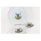 Victoria Austria  Elk Plates & E & O cup & saucer