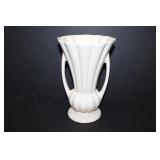 Large white unmarked urn with double handles