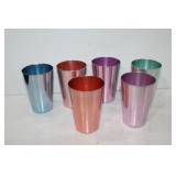 Six vintage aluminum drinking glasses