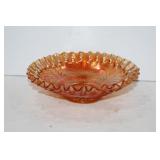 Carnival Glass bowl, Marigold ruffled edge