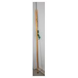 Tall pine walking stick with feather tassel