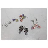 4 pair of 925 HONORA pearl Earrings
