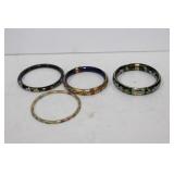 Four Vintage Enamel bracelets