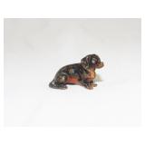 Antique Seated Dog in Painted Metal
