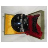 Asian Black Lacquer Display Plate in Box