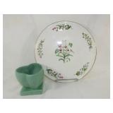 Royal Kent Cake Plate & Green Small Vase