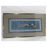 Framed Embroidered Silk Fabric