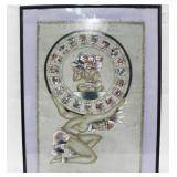 Framed Indian/ Myan Painting - on Suede