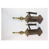 Heavy Pair of Metal Andirons