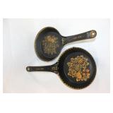 Pair of Toleware Painted Skilles signed EMC