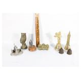 Brass bell,monkeys,owl,-knight music maker,etc
