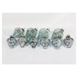 Lot of 10 Silver/Blue Glass Ornaments