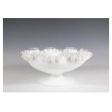 Vintage Fenton Silver Crest Fluted Pedestal Bowl