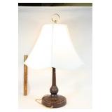 Metal base white lamp shade lamp-works